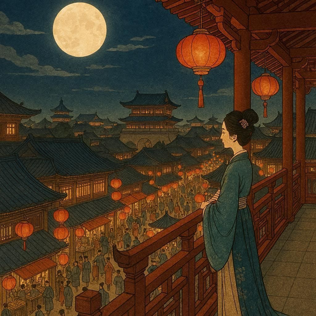 宋代京城夜色插圖