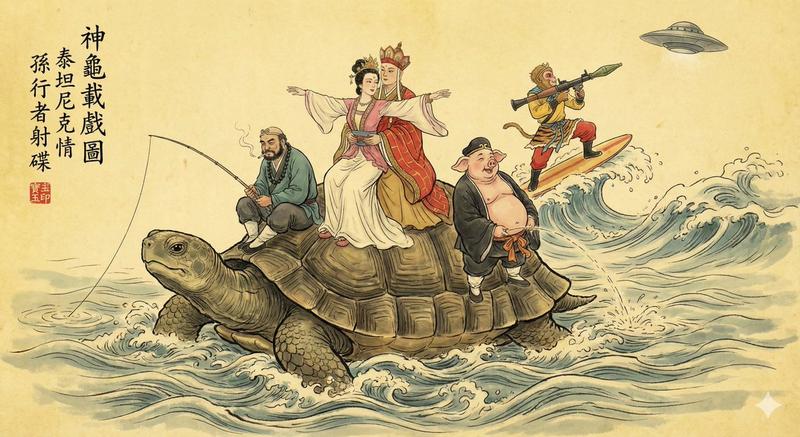 传统的工笔风格水墨画