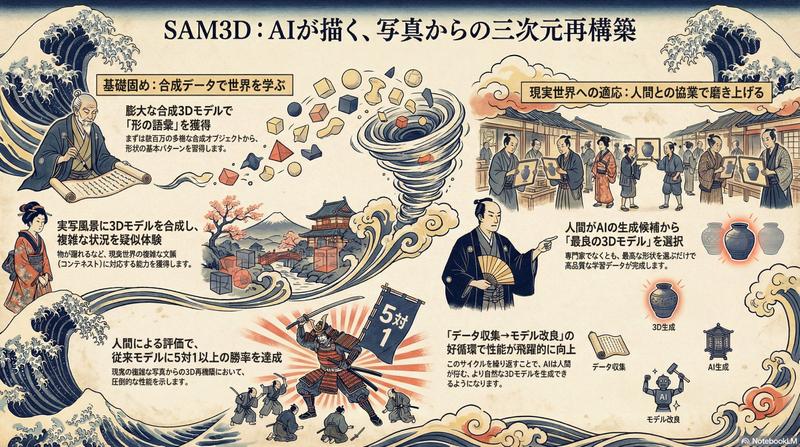 葛飾北斎風インフォグラフィック