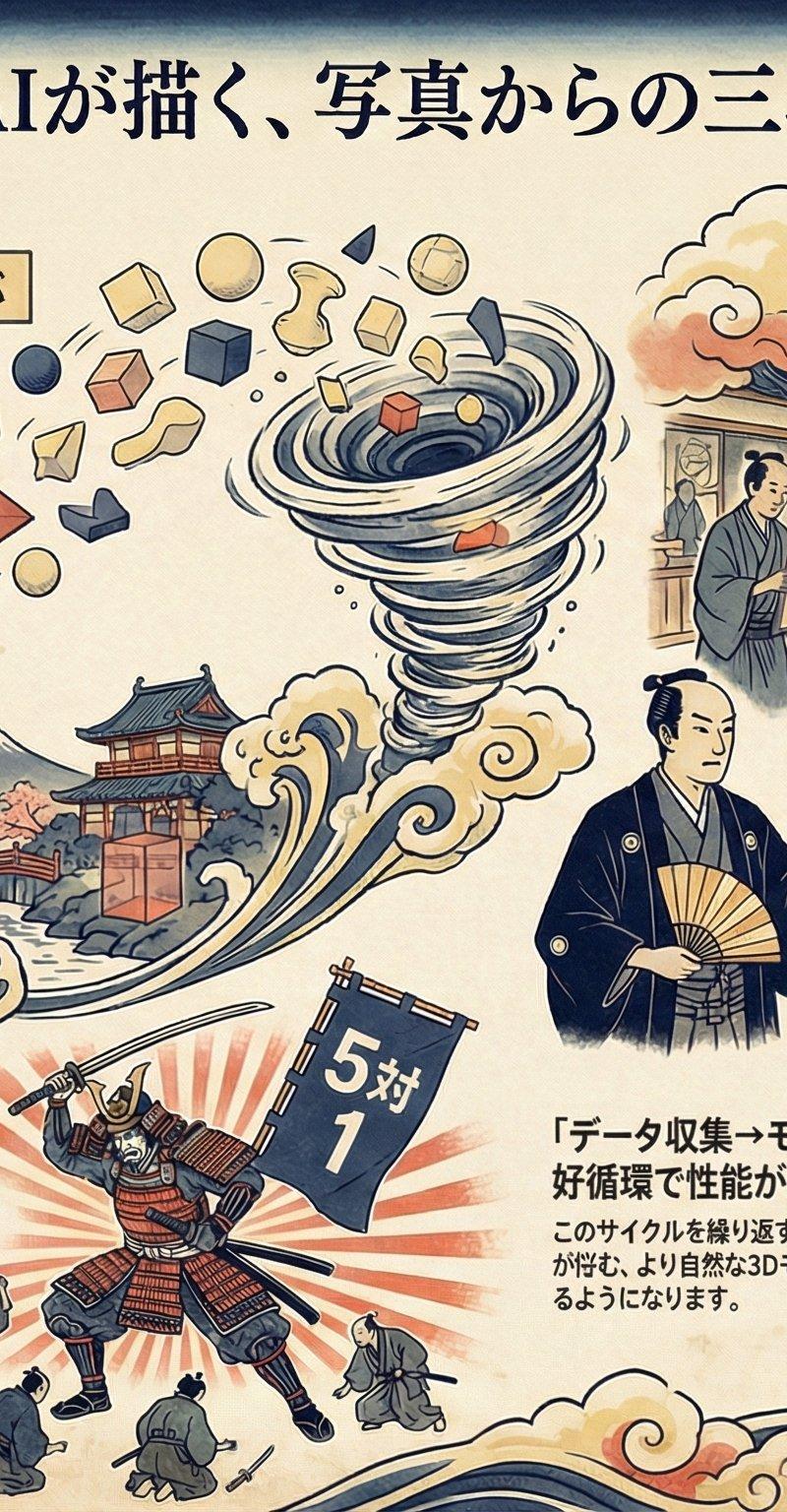 葛飾北斎風インフォグラフィック
