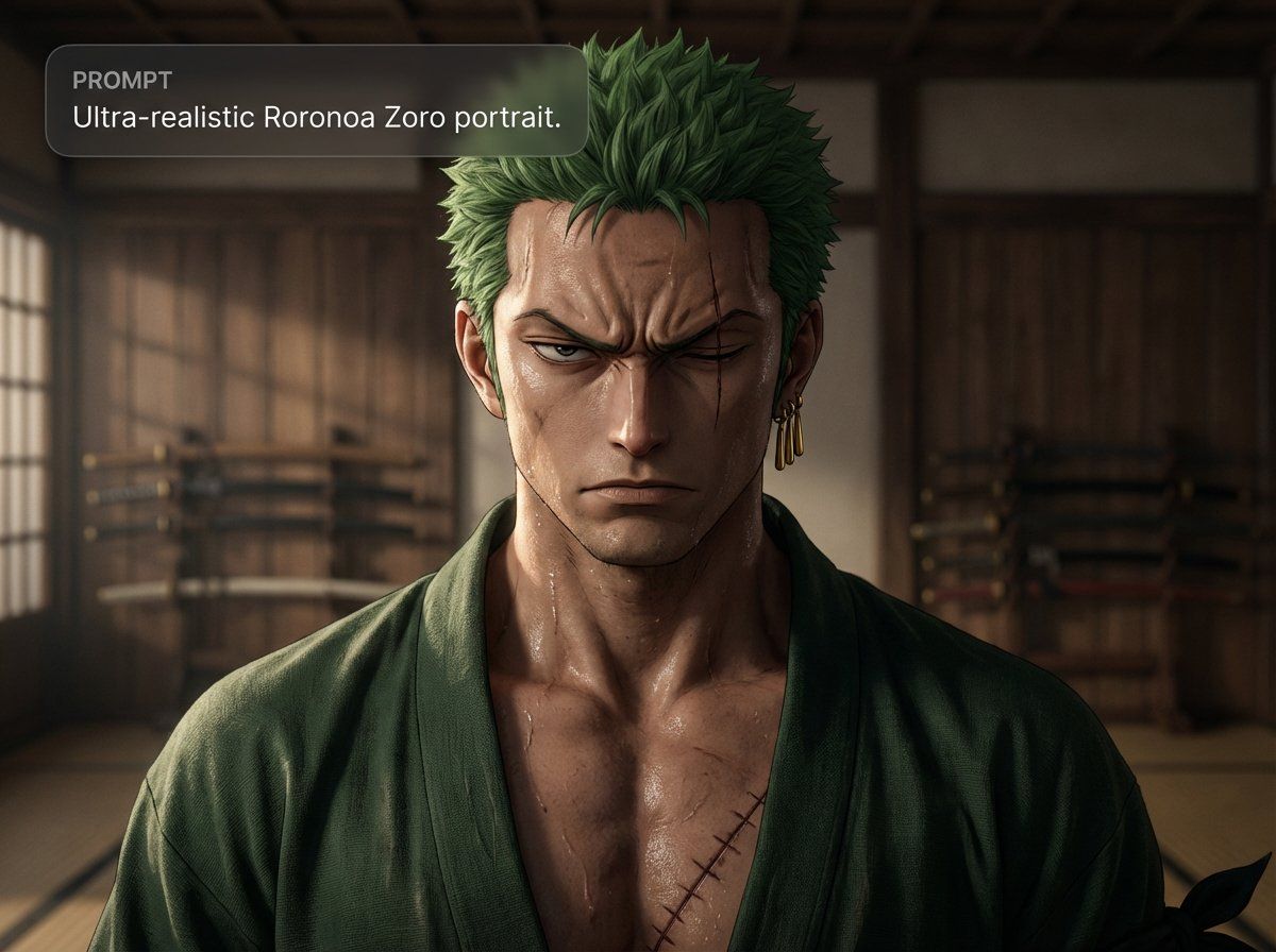 超写实版世界最伟大剑士，Roronoa Zoro画像