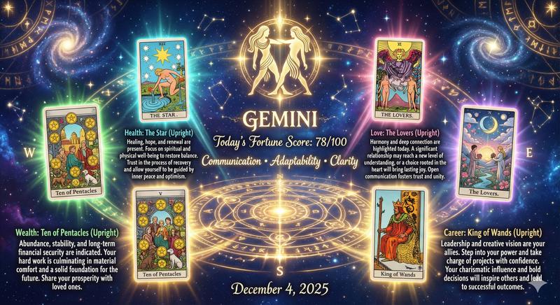 解锁宇宙的魔法塔罗牌阅读——包含星座洞察、运势评分和神秘仪式圈中的四张魔幻塔罗牌