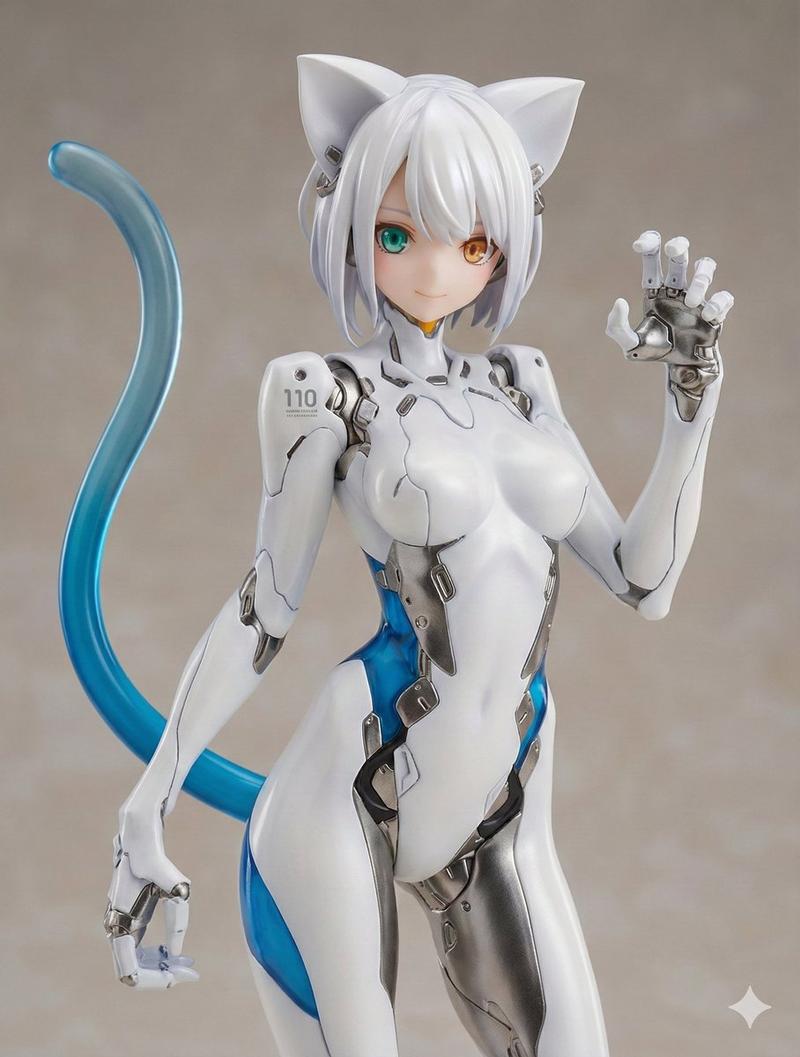 白猫サイボーグガールフィギュア化画像