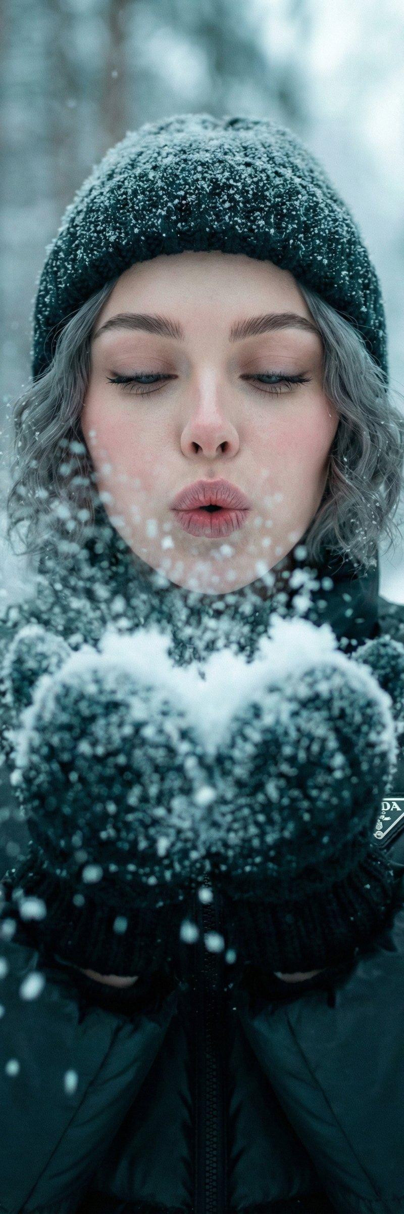 冬日吹雪肖像