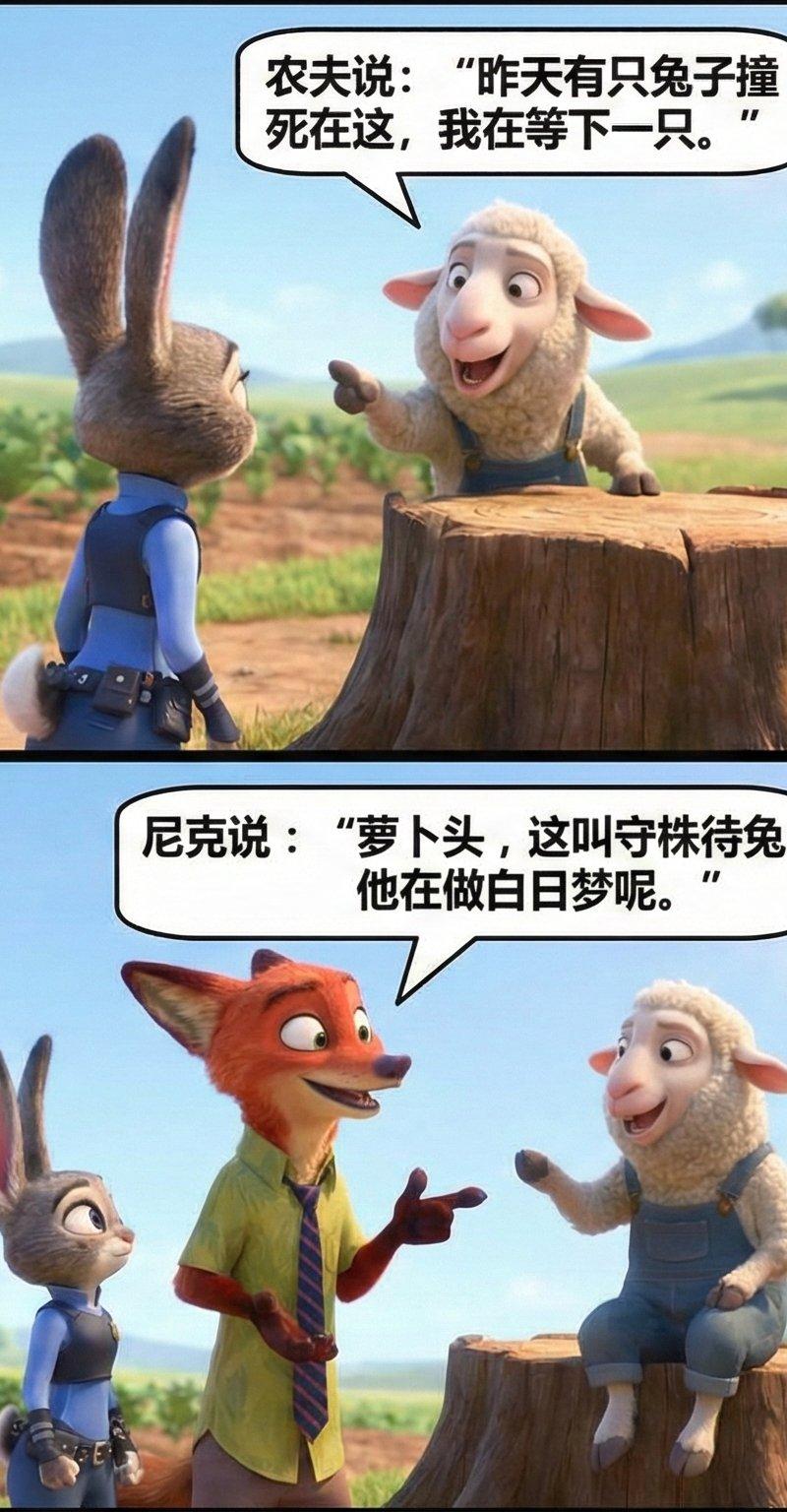 疯狂动物城：朱迪与尼克的守株待兔故事
