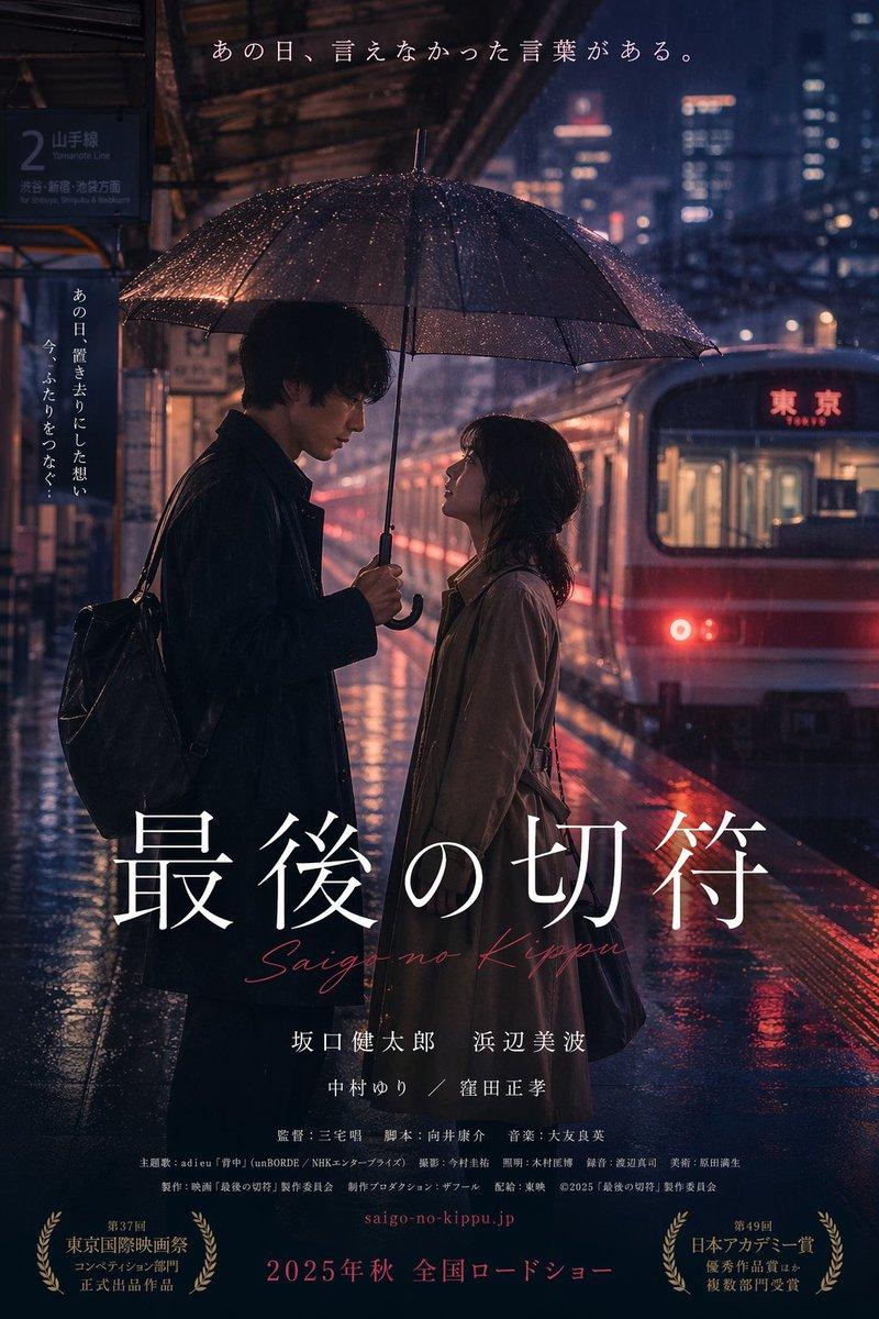 电影感日式爱情海报