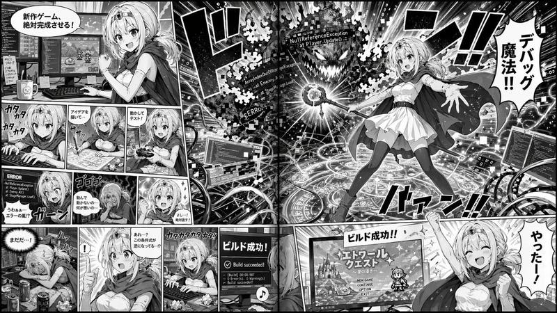 漫画跨页:奇幻游戏开发者