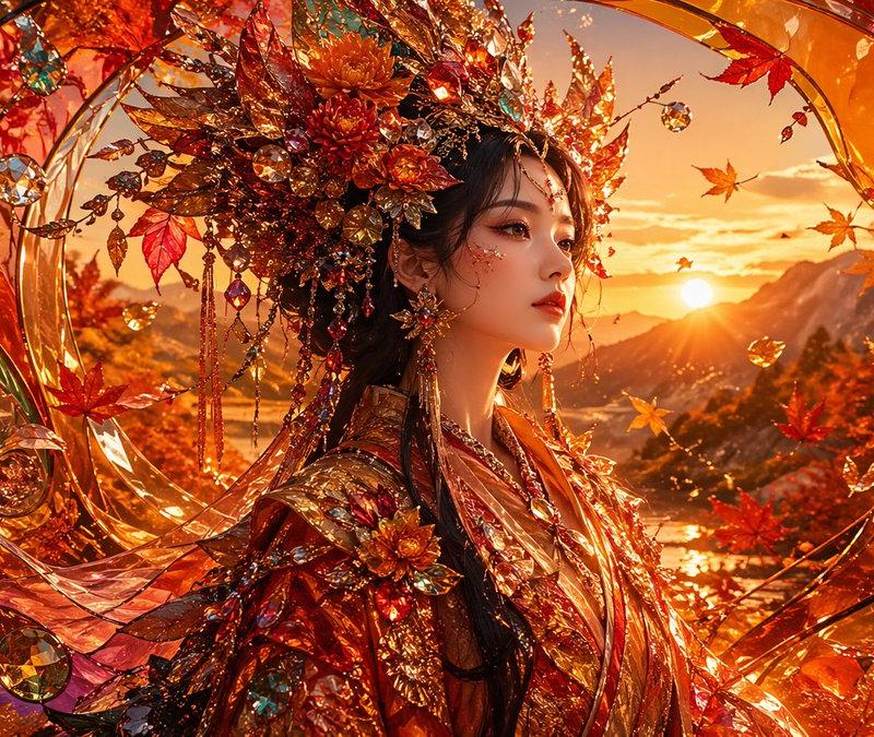 落日余晖下的华美秋之女皇