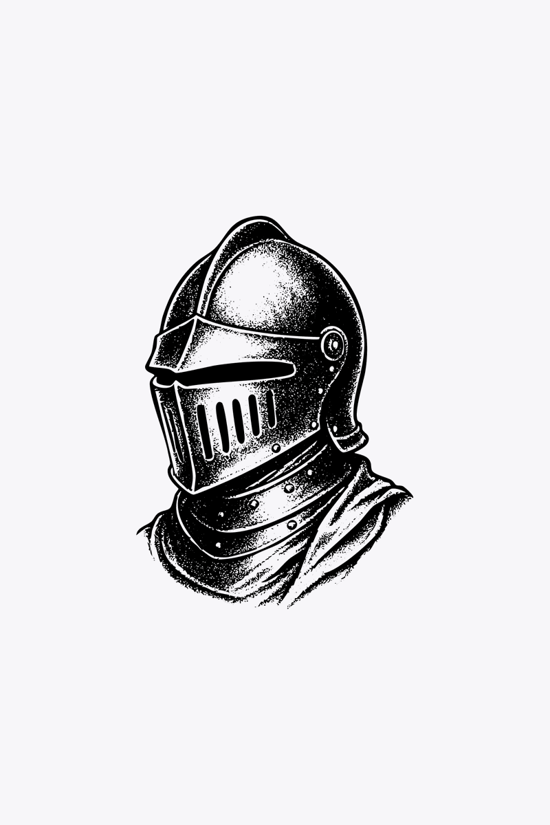 复古雕刻风格骑士头盔