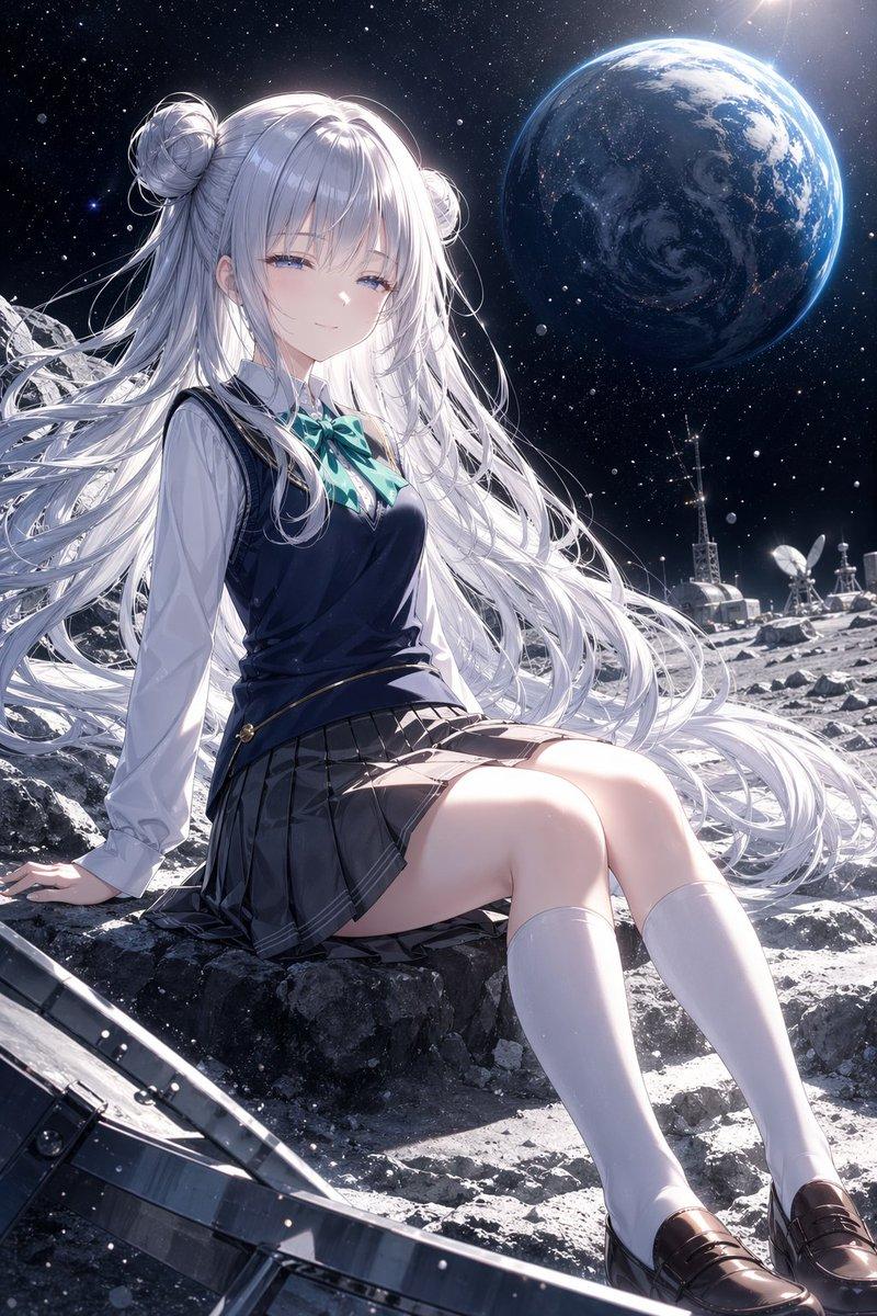 月球上的动漫女学生