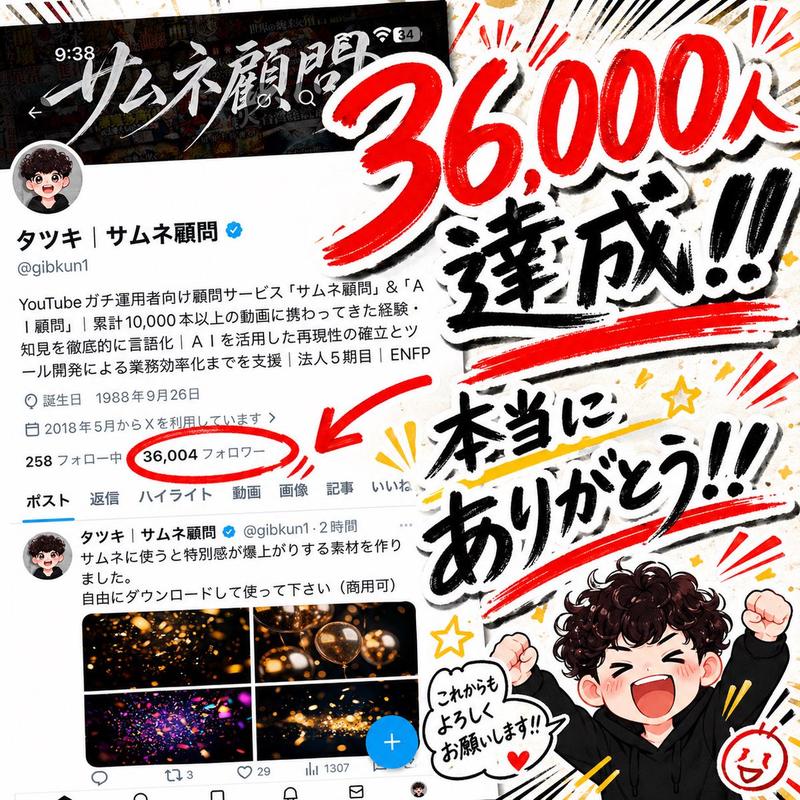 日语 36,000 粉丝庆祝帖