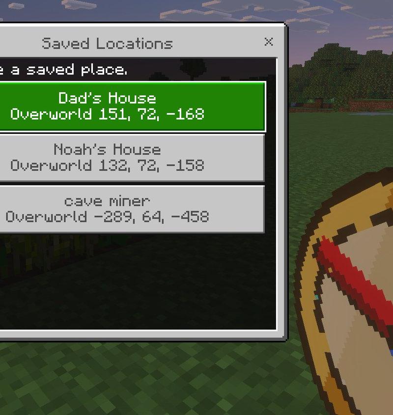 Minecraft 已保存位置 UI 模型