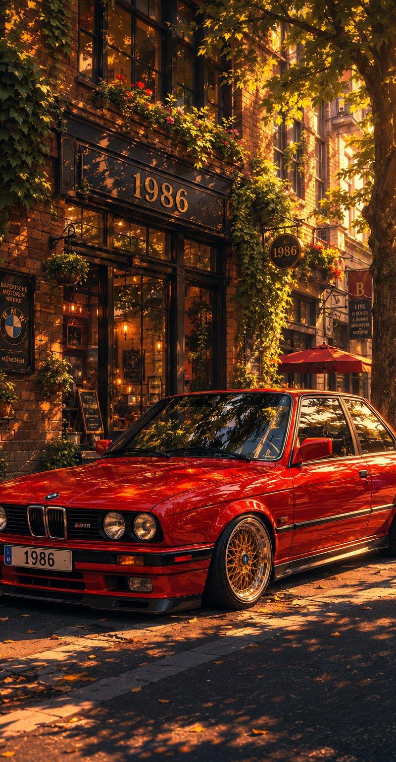 经典 BMW E30 城市插画