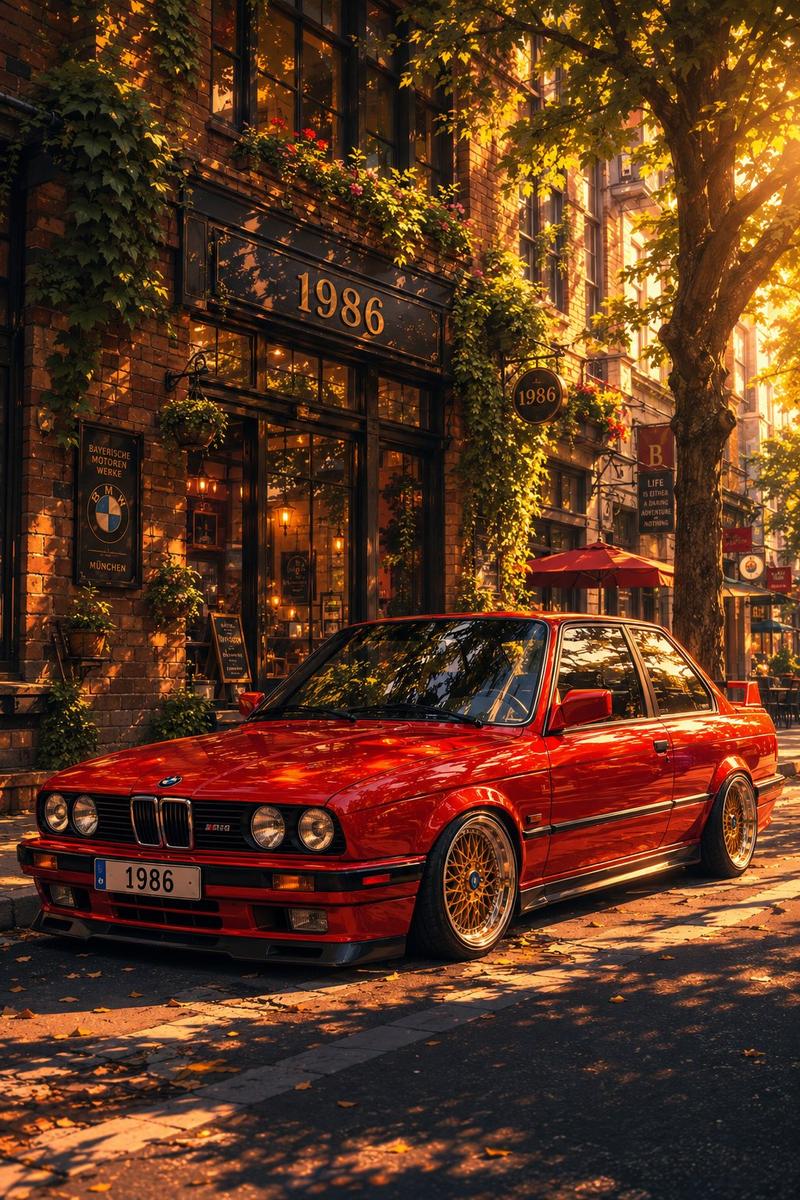 经典 BMW E30 城市插画