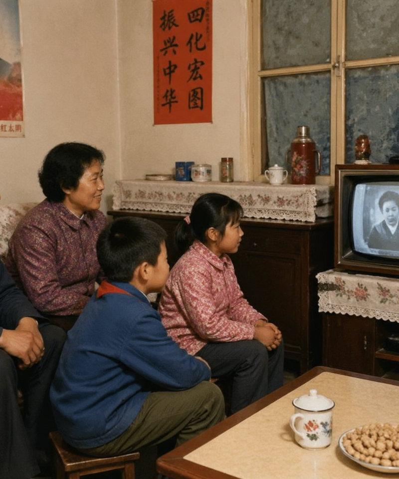 20 世纪 80 年代中国家庭看电视