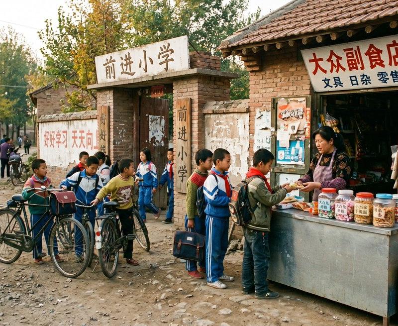 1998 年乡村小学校门小卖部照片