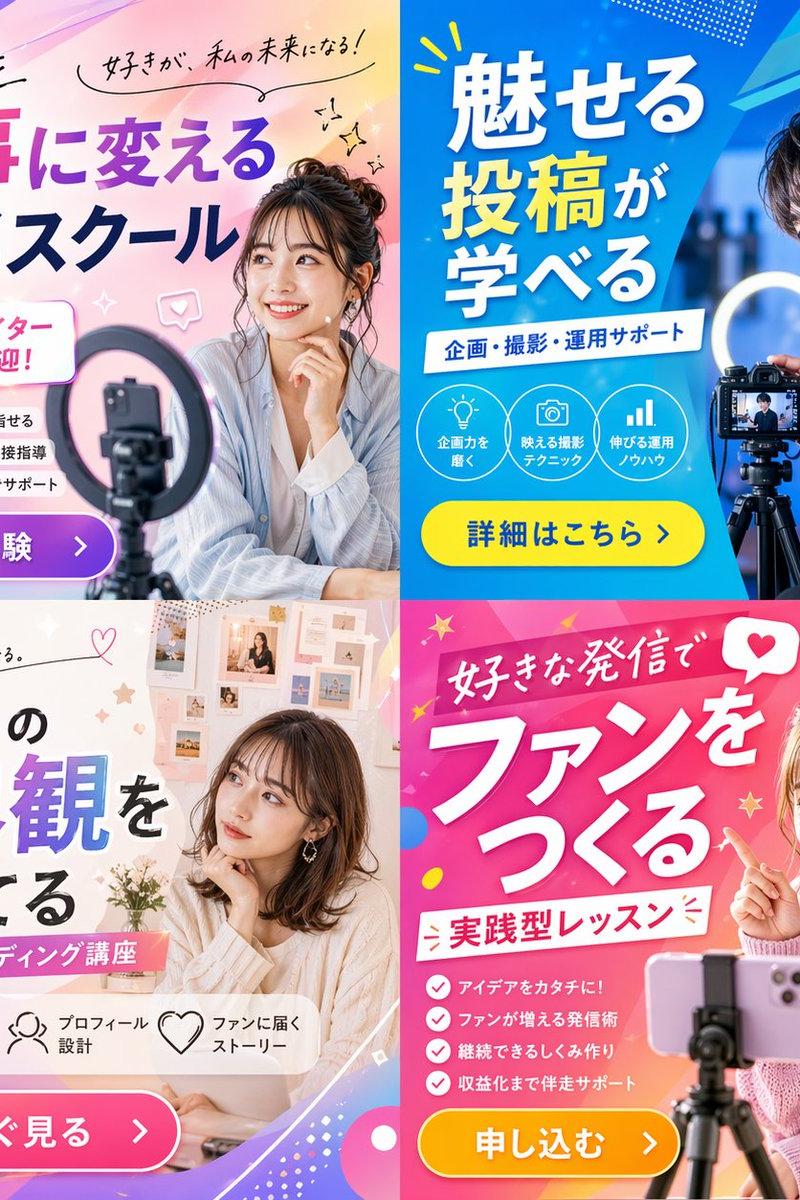 2x2 社交媒体课程横幅广告