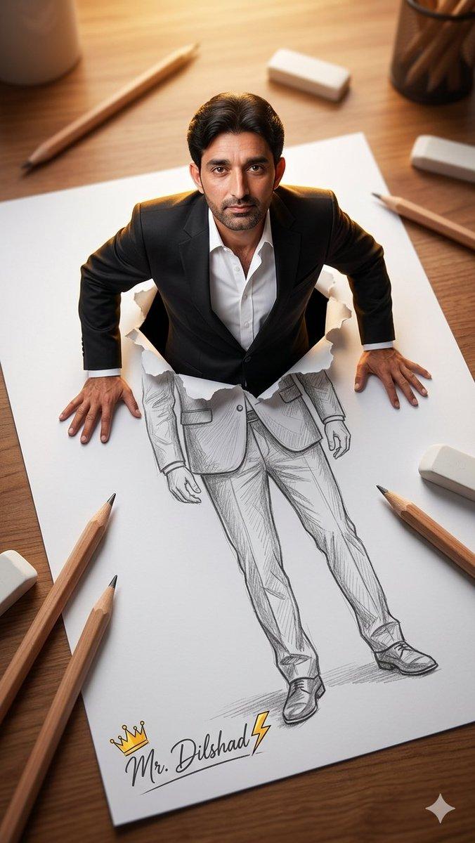 从铅笔素描中浮现的 3D 人物