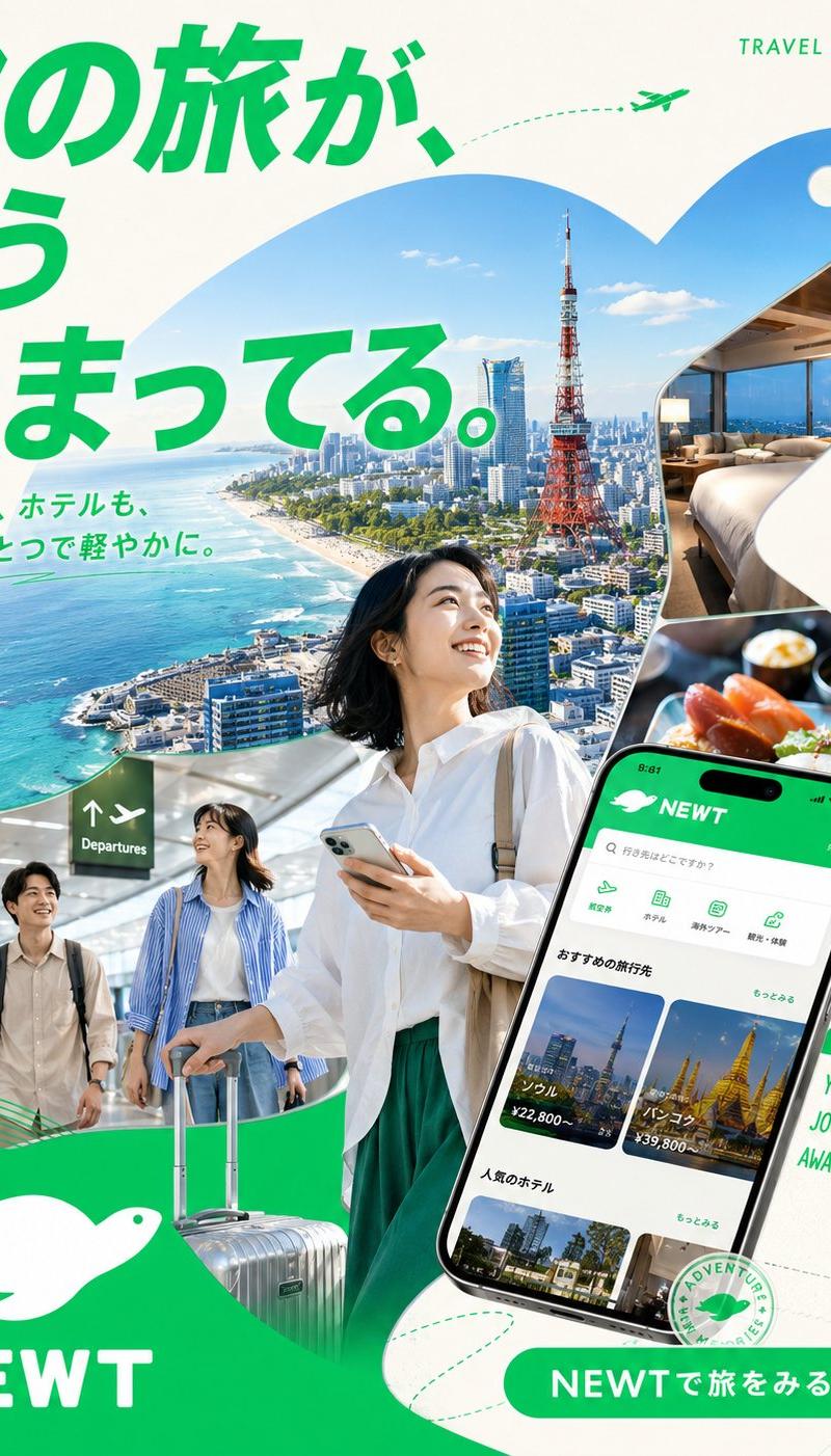 日文 NEWT 旅行 App 海报
