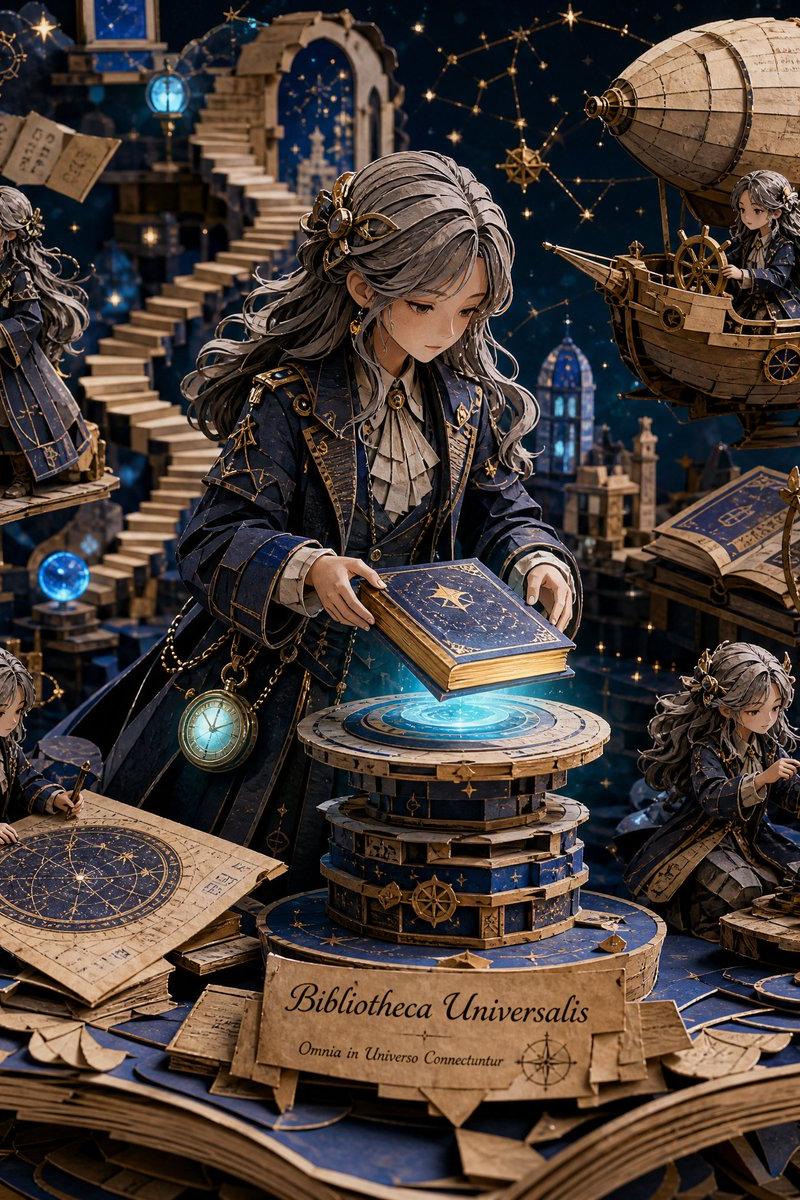 3D 纸艺宇宙图书馆立体模型