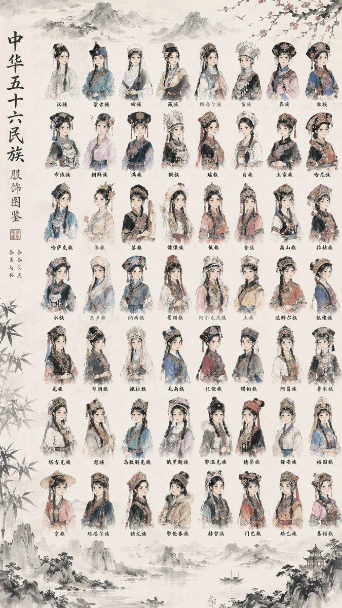 56 个民族服饰图鉴