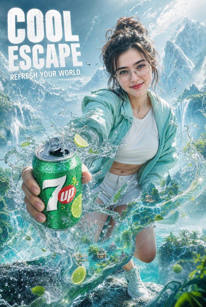 电影感 7 Up 清凉逃离海报
