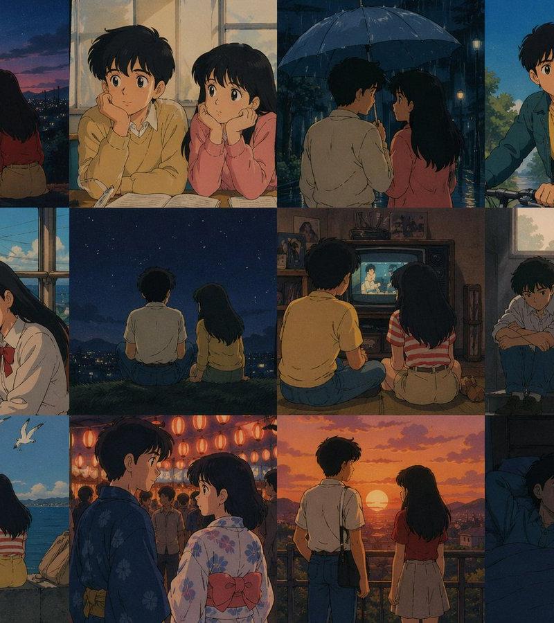 80 年代动画风格记忆网格