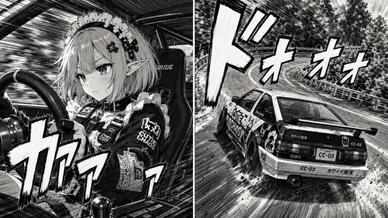 90 年代街头赛车漫画风格