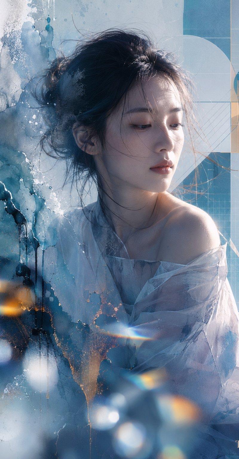 抽象哲学混合媒介肖像