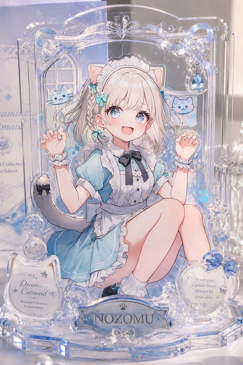 分层亚克力猫娘明信片展示架