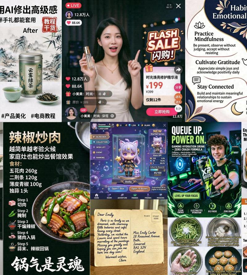 AI 广告与信息图表能力拼贴