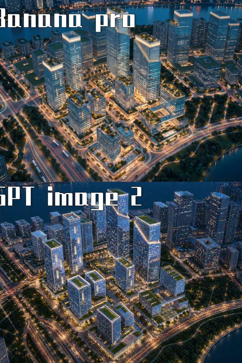 AI 城市渲染对比海报