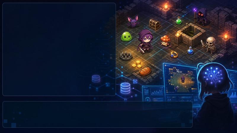 AI 奇幻地下城 UI 标题图