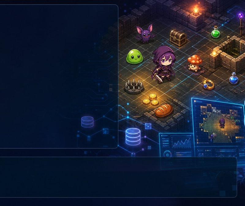 AI 奇幻地下城 UI 标题图