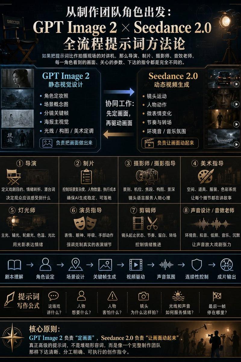 AI 电影制作提示词工作流信息图