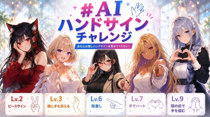 AI 手势挑战动漫横幅