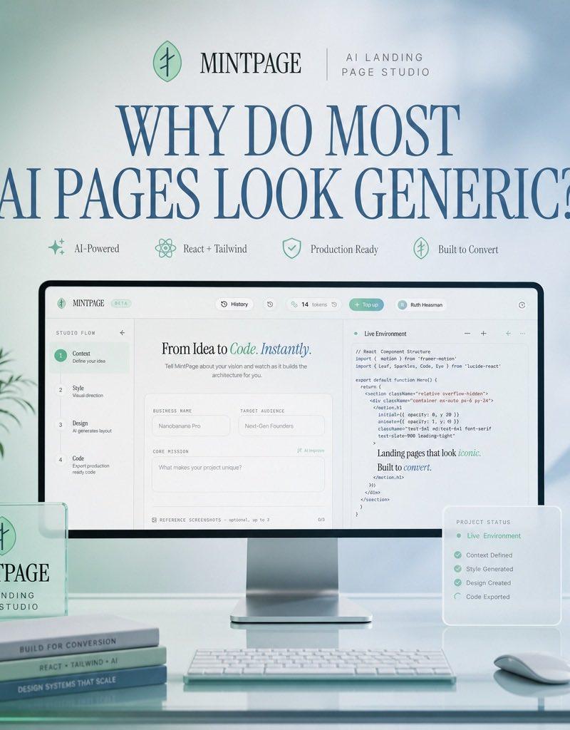 Mintpage AI 着陆页首屏设计