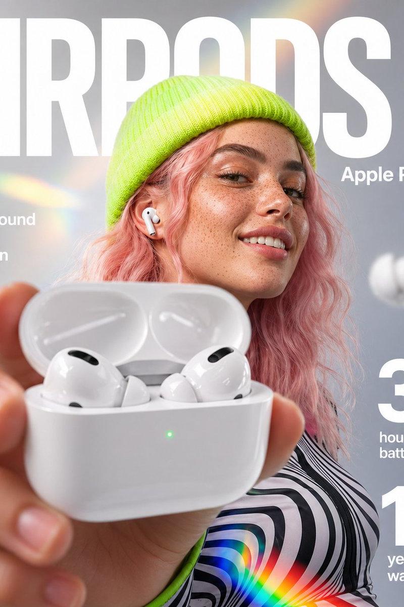 AirPods 风格科技广告海报