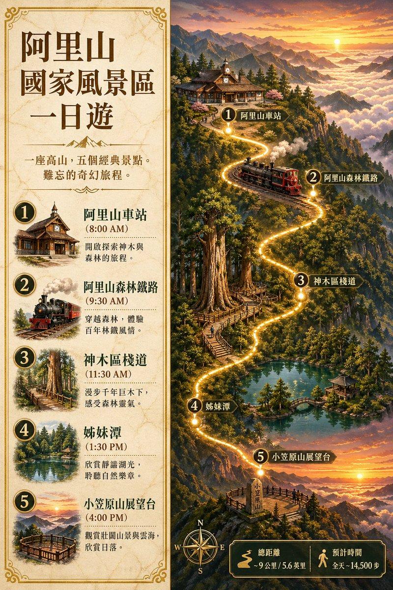 阿里山一日游旅行海报