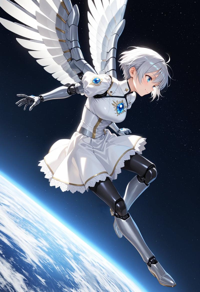 地球上空的机甲天使少女