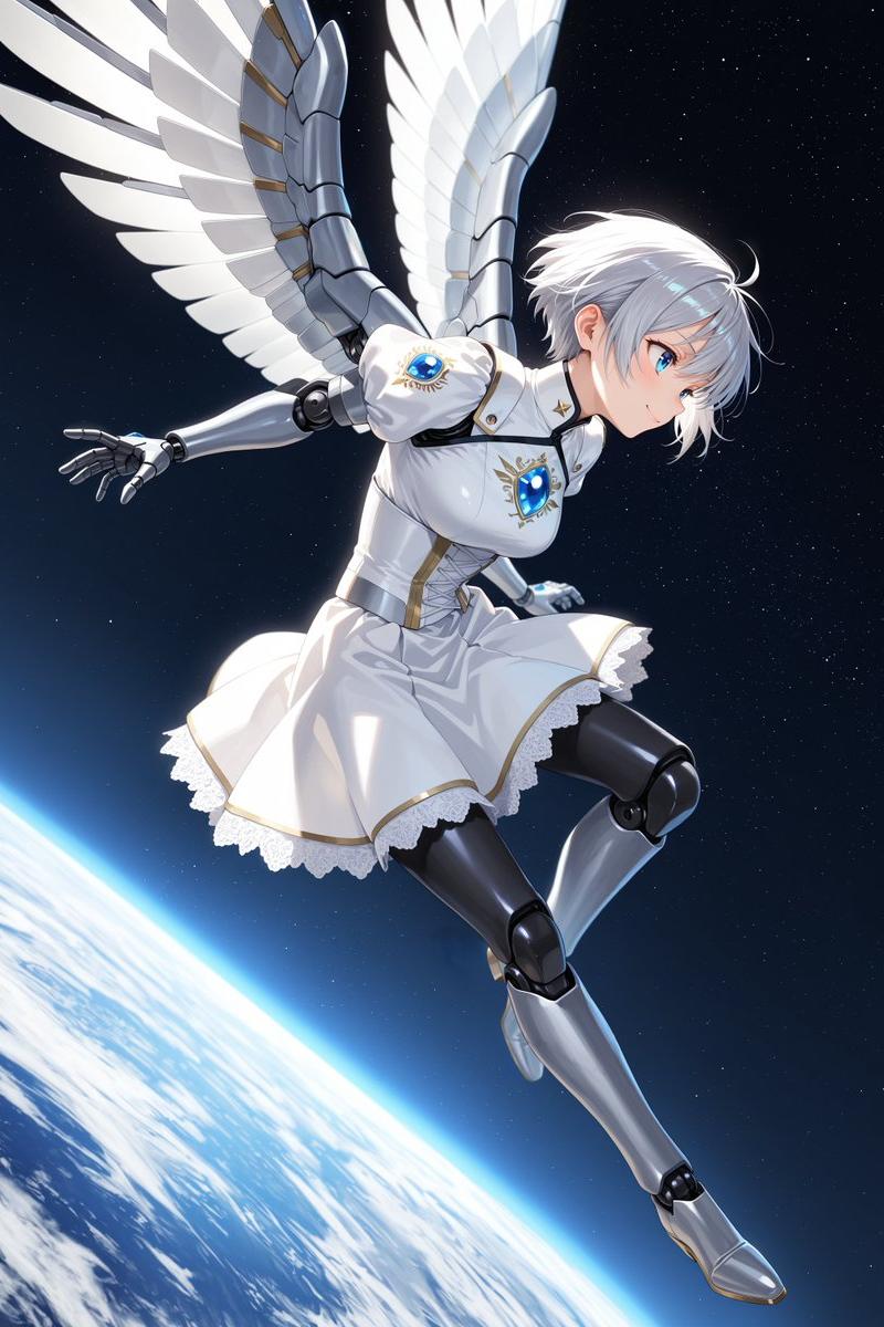 地球上空的机甲天使少女