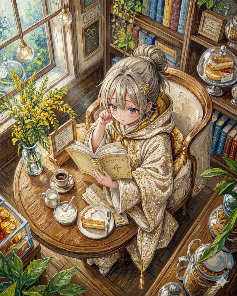 Watercolor Anime Café Colorization