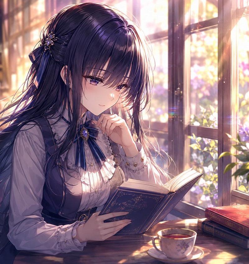 Sunlit Anime Café Reader