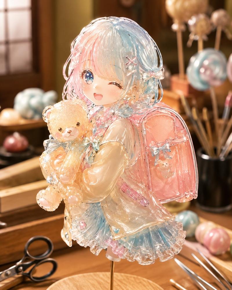 动漫少女糖果雕塑