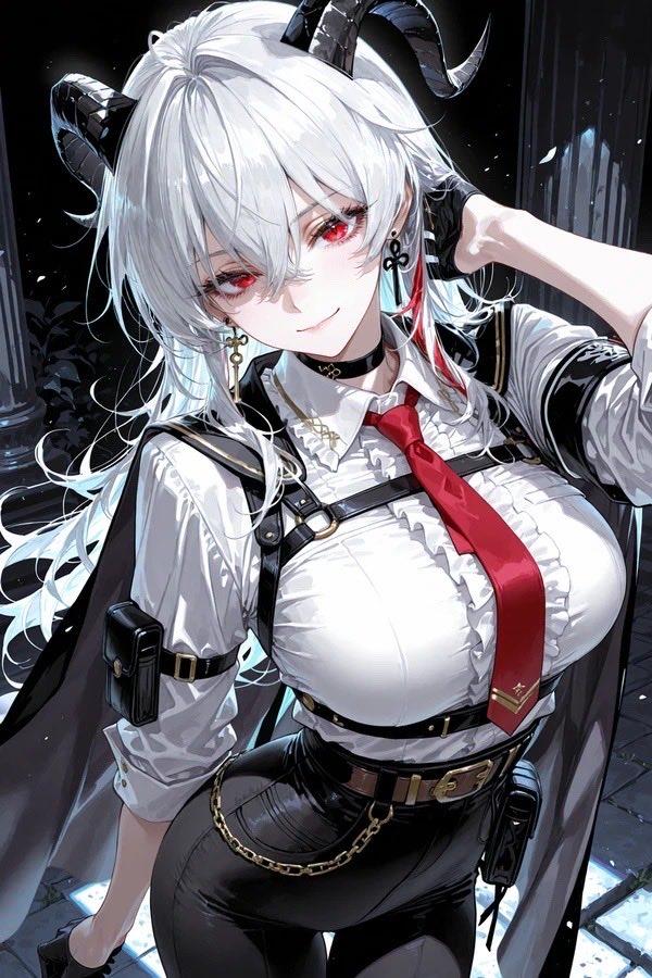 原创长角角色动漫风格重绘