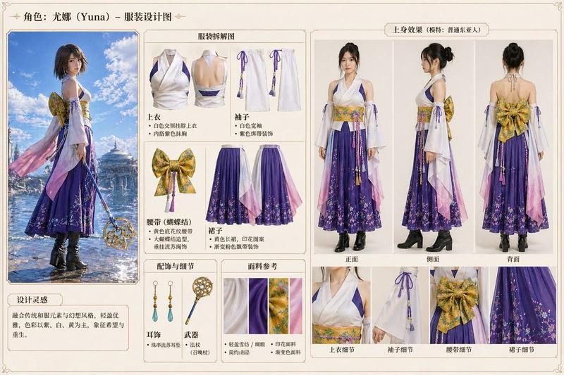 动漫角色服装解构