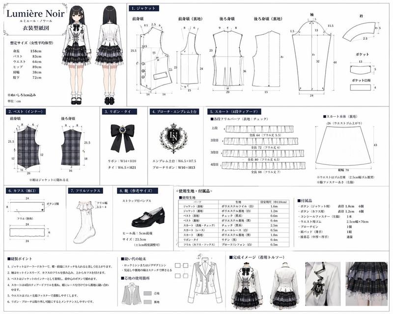 动漫服装缝纫纸样图