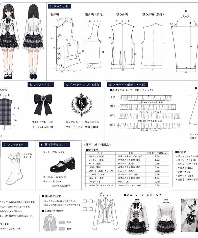 动漫服装缝纫纸样图