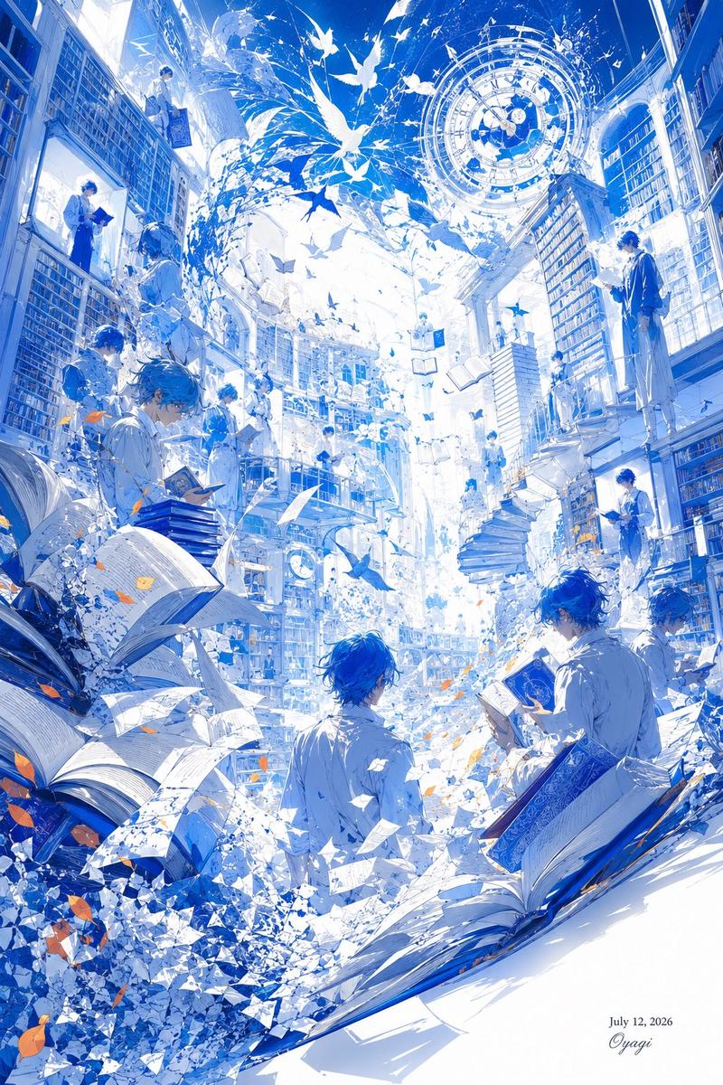 蓝色幻想图书馆中庭