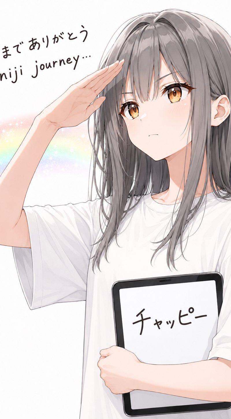动漫风格告别少女与平板电脑